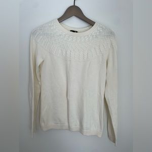 Talbots cream crew neck knit sweater size S
